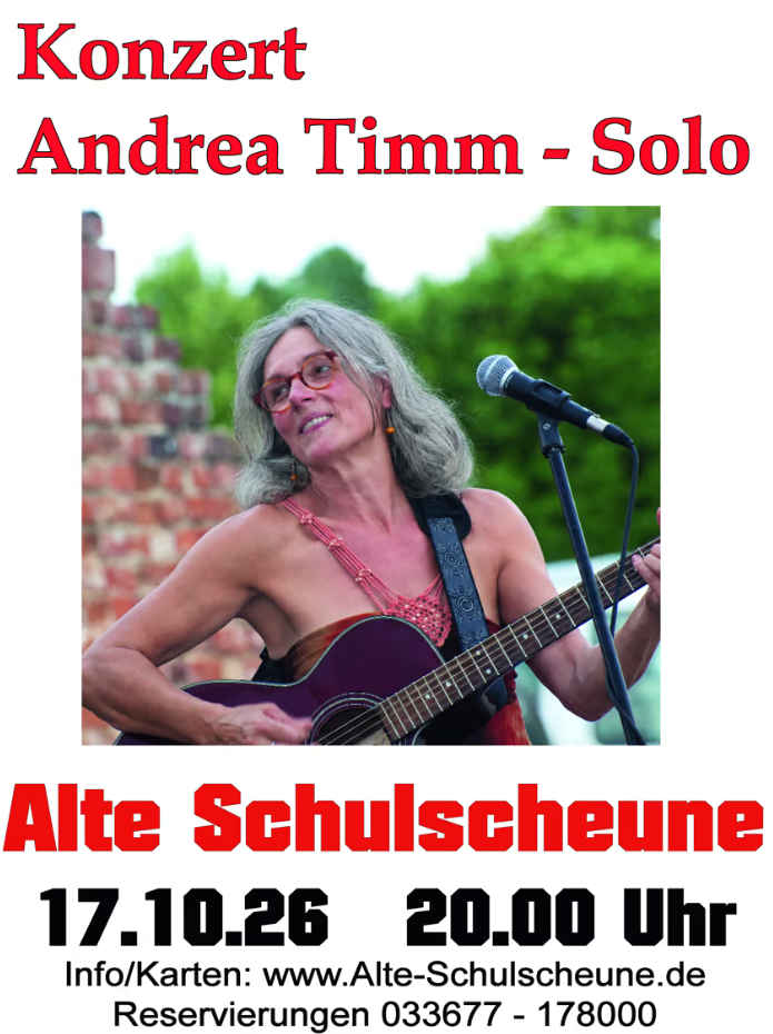 Andrea Timm, Arno Schmidt, 17.10.2026 Alte Schulscheune Diensdorf-Radlow